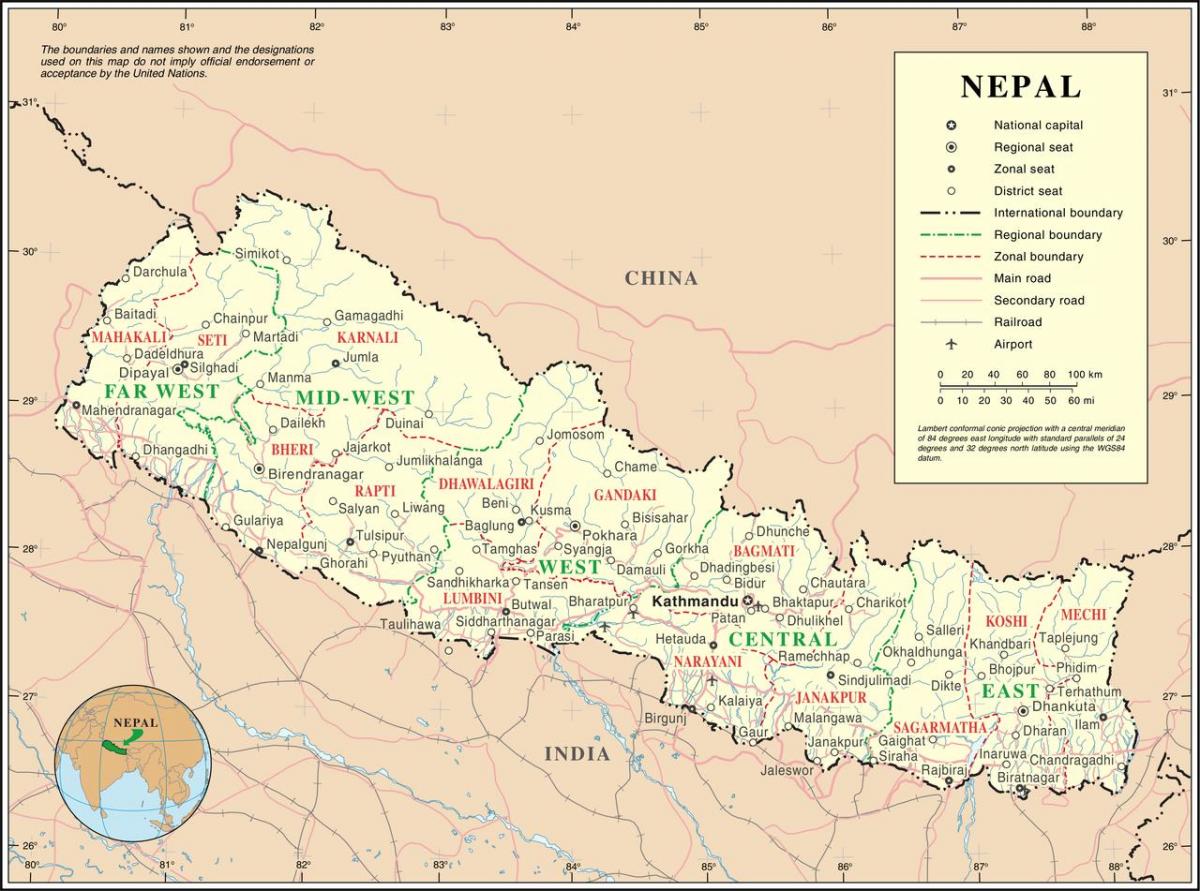 geležinkelio žemėlapį nepalas