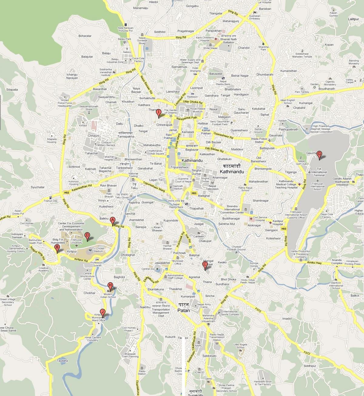 Žemėlapis ktm nepalas
