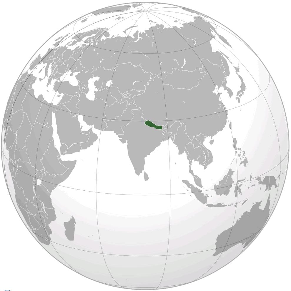 Žemėlapis žemės nepalas