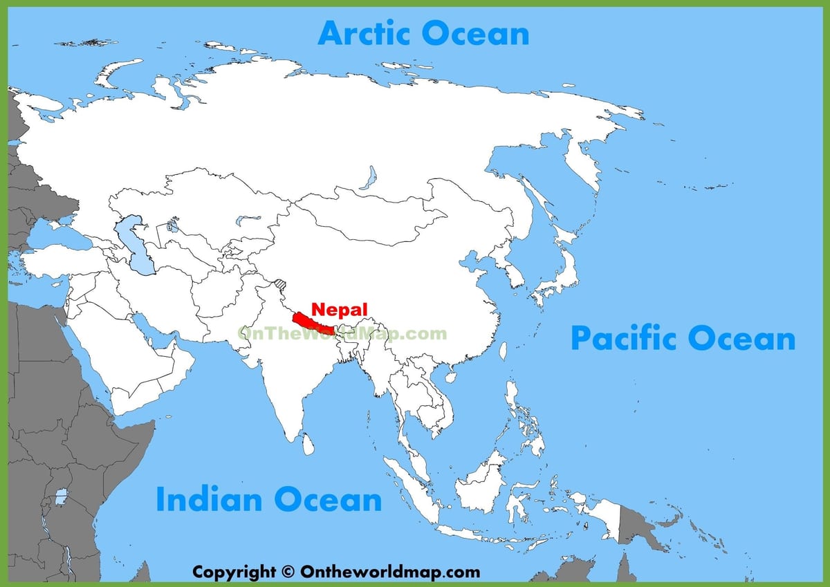 nepalas azijos žemėlapis