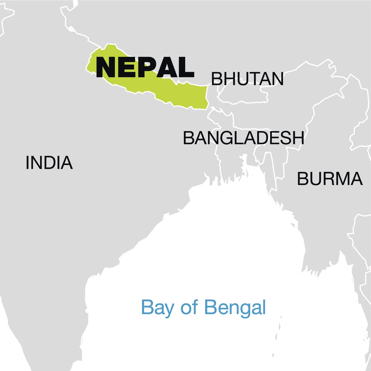 pasaulio žemėlapis, kuriame nepalas