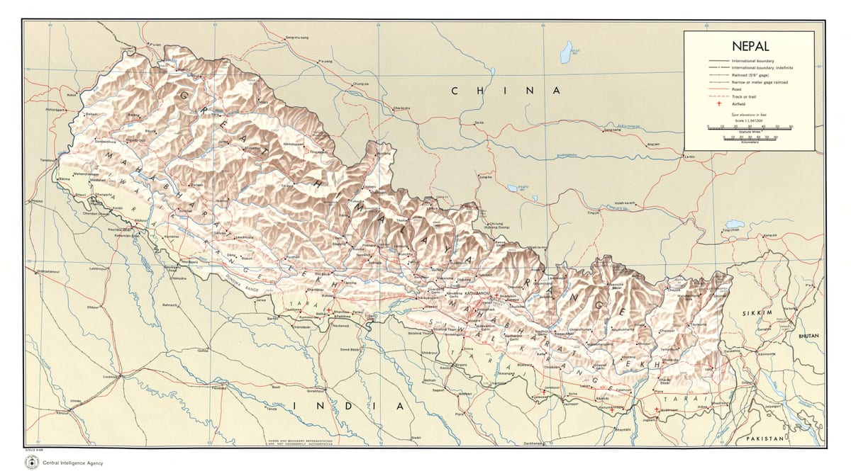 nepalas traukinio maršruto žemėlapį