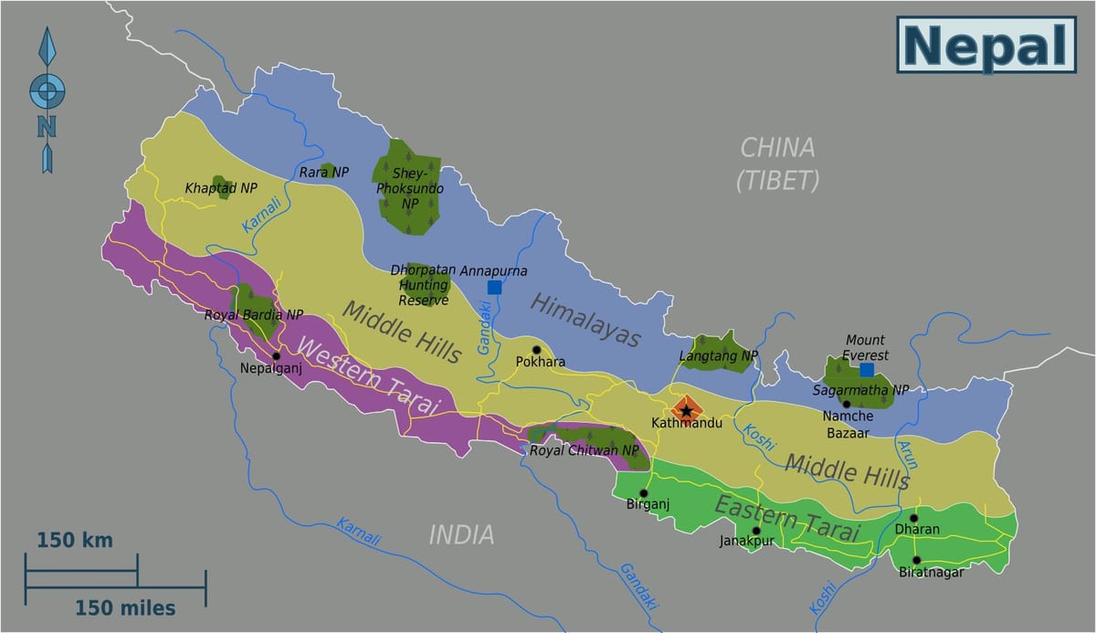 Žemėlapis originalus nepalas