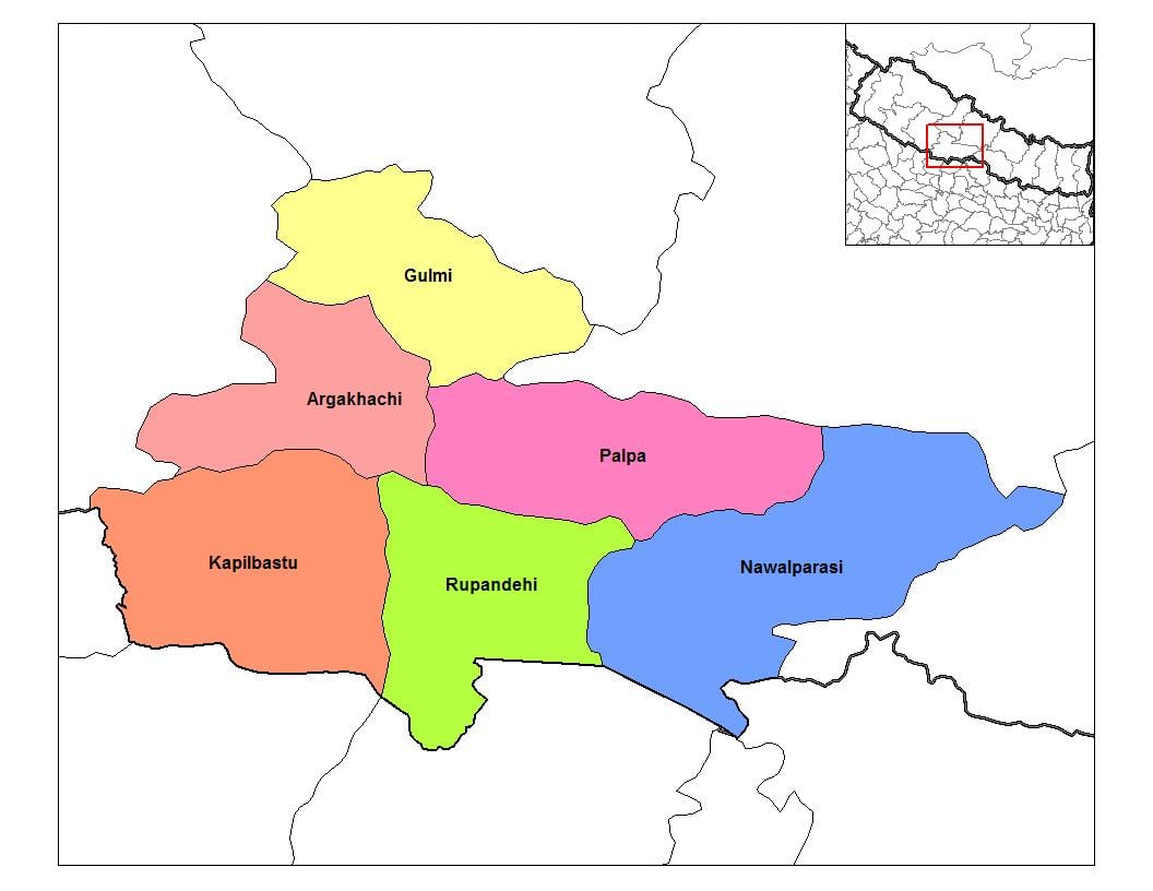 Žemėlapis rupandehi nepalas