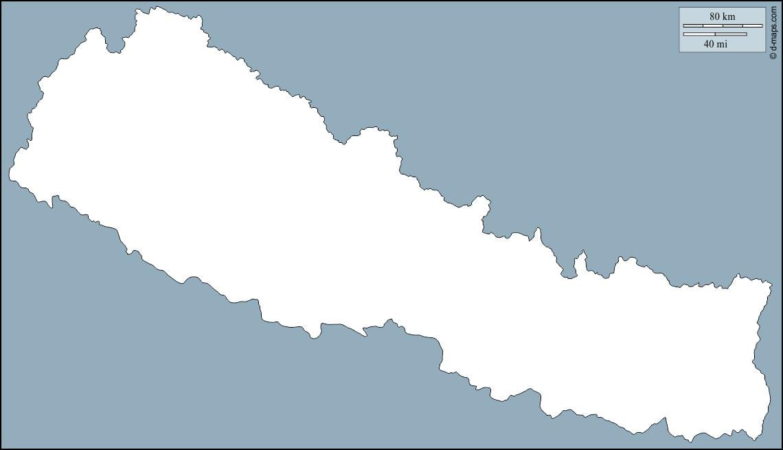 Žemėlapis tuščių nepalas