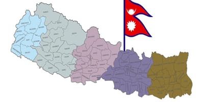 Žemėlapis nepalo su vėliava