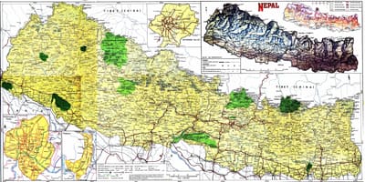 Kelių žemėlapis nepalo su nuotolis