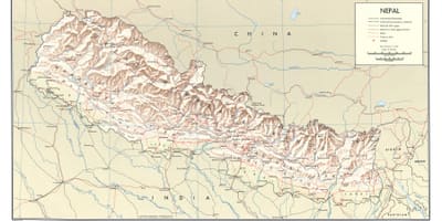 Nepalas traukinio maršruto žemėlapį