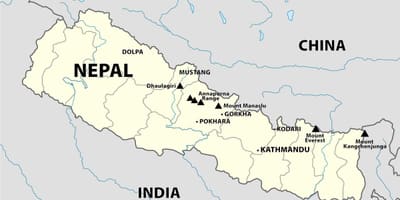 Žemėlapis nepalo himalajuose