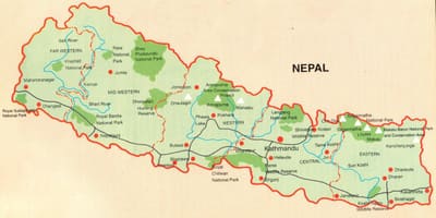 Žemėlapis turizmo pokhara nepalas